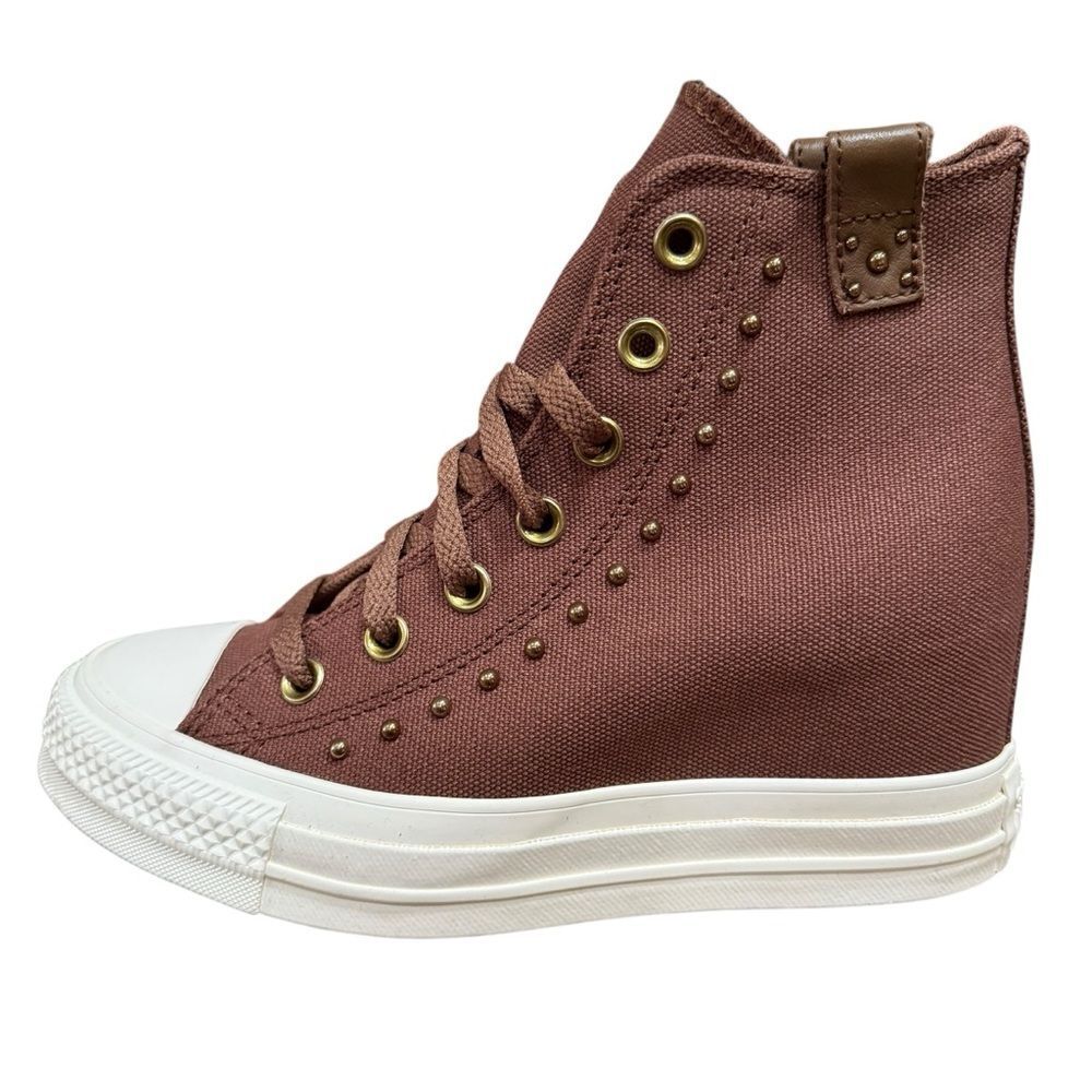 LAST Converse Chuck Taylor All Star Wedge Platform Studded Western Brown Sz 7.5 - Picture 2 of 12